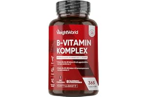 Vitamin B Komplex – 365 tabletter med alla 8 B-vitaminer – Vegansk | B Komplex – 1 års förbrukning med 365 tabletter, vitamin B & C – Alla 8 B-vitaminer med biotin, folsyra & askorbinsyra