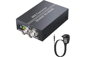 SDI zu HDMI Konverter mit SDI Loop Out SDI zu HDMI Adapter mit Netzteil 3G-SDI HD-SDI Konverter SD-SDI zu HDMI 1080P Unterstützt BNC Stecker nur für VCR HDMI Monitor