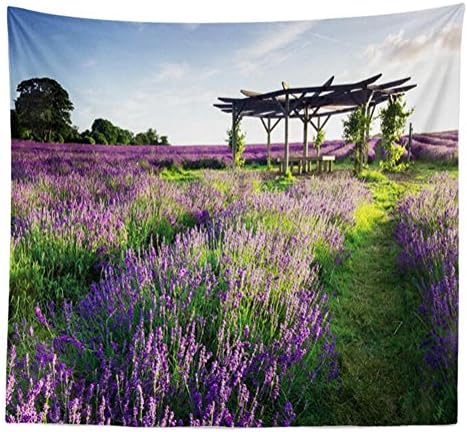 Lavender tapestry Nature landscape Home Wall decoration Hippie India Tapestries , A , 200*150cm