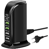 USB C-laddare, 65W snabb USB C-laddare med PD 20W och QC3.0, USB-laddningsstation med flera portar, USB-laddningsstation med