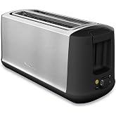 Moulinex Subito Select Toaster, 2 Long Slots, 7 Toast Levels, Defrost, Reheat, ECO Function, Stainless Steel Exterior, Remova