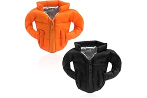FFDHWU 2 Pieces Down Jacket Style Cup Holders, Creative Cup Holders, Fun Cup Holders, Beer Can Cooler, Beverage Accessories