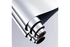 FunStick 30 cm x 12 m - Autocollants miroir flexibles sans verre - Réfléchissants de sécurité décollables et collables - Art mural pour salle de bain et maison