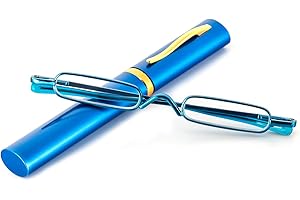 KoKoBin Miniokulary, wąskie okulary do czytania, zawiasy sprężynowe, metalowe, pomoc w czytaniu, narzędzie wspierające widzenie, unisex