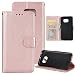 Produktbild GHC Taschen & Hüllen, für Samsung Galaxy S6 Edge, klassisch verkauft Farbe PU-Ledertasche Case Cover, Bookstyle Folio Stand Brieftasche Case mit Card Slots & Lanyard ( Color : Rosegold )