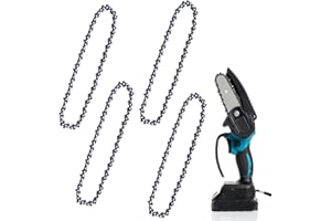 BNGXR Cadenas de Motosierra, 4 Piezas Motosierra Cadena 6 Pulgadas, Cadena de Sierra para Todas las Barras de 6" Motosierra, Reemplazo Sierra Molino Ripeo Cadena