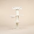 RHRQuality Cat Tree for Large Cats - Royalty Plus – 158 cm High – With Extra Thick 20 cm Sisal Posts – Cream