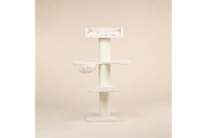 RHRQuality Drapak XXL dla Dużych Kotów Maine Coon, Stabilny, do Wspinaczki, Gruby Pień (Plus, Taupe)