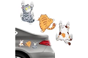 LINGJIONG 3 pezzi adesivi auto divertenti gatti graffi auto adesivi gatti impermeabili antigraffio vinile adesivi paraurti auto adesivi paraurti auto camion moto finestra