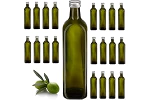 Firmadigaranzia srl 12 Bottiglie Per Olio E Liquore 750 ml - Marasca Quadre Vuote In Vetro Scuro Uvag con Dosatore Olio Salvagoccia e Tappo Ermetico - Made In Italy - Uso professionale e domestico