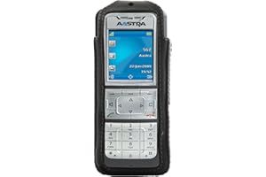 JT Berlin Turnline Ledertasche für das Aastra 630 / 630d / 632d, Mitel 630 / 630D / 632d / 632d2 / 632dt Gürtel-Tasche [Echtleder, 8-Stufen drehbarer Gürtelclip, Handmade in Europe] - schwarz