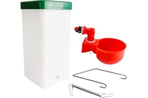 VANDANCOOP 1L Hanging Chicken Drinker with Cup and Bracket Automatic Drinker System Chick Water Cups Used for Cages (red)