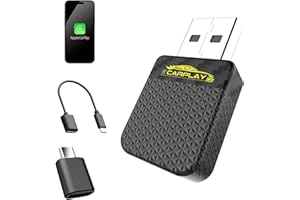 kinmaizi Mini Adattatore Wireless CarPlay – per iPhone Upgrade 2025, Adattatore USB/Type-C senza fili, Connessione Veloce, Connessione Automatica, Compatibile con iOS 10+(2016 e successivi)