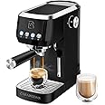 CASABREWS Espresso Machine 20 Bar, Professional Espresso Coffee Machine with Steamer, Coffee Maker Cappuccino Latte Machine with 1.3L Removable Water Tank, Black, Gift for Dad Mom