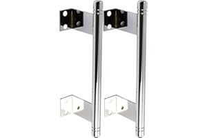 Gedotec Poignées Porte Coulissante Meuble | SLIDE | 2 Pièces - Poignées de barre | Acier Chromé Poli | Porte coulissante pliante ronde | Poignées d'armoire design pour armoire à portes pliantes
