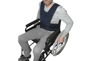 Gar Medical Ceinture abdominale et fauteuil roulant Peto, retenue pour fauteuil roulant, double ancrage avec fermeture à clip, assujettissement élevé.