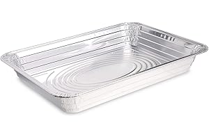EURO CLASSIC 3 Pack Large Heavy Duty Large Aluminium Disposable Foil Pans ~ 30 X 41 cm (12 x 16 inch) ~ Great for Baking Roasting Broiling Cooking Food Storage & More