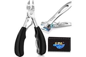 GJNL Toenail Clippers for Seniors Thick toenails, Super Sharp Nail Clipper Set, Toe Nail Clippers for Ingrown Manicure & 18mm Wide Opening Nail Clippers for Men