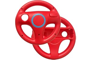 Link-e - 2 X Volant compatible avec manette Wiimote sur console Nintendo Wii/Wii-U (Rouge)