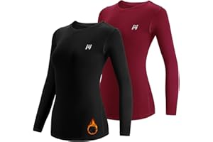 MEETWEE Camiseta Térmica Mujer, Ropa Interior de Compresión Manga Larga Esquí Funcional Thermal Baselayer para Transpirable, cálida y de Secado rápido