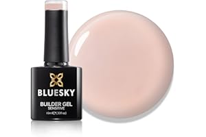 Bluesky All in One Fast & Easy Builder Gel Sensitive 10ml, Peachy Kiss - Peach, Nail Strengthener and Extender for Sensitive Nails, Requires Curing Under LED UV Nail Lamp