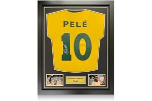 Exclusive Memorabilia Pele Signed Brazil Shirt. Framed