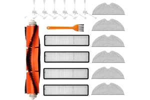 KGC Accessoires de pièces détachées18 pièces compatibles avec Dreame D9, compatibles avec Dreame L10 Pro.1 brosse principale, 6 brosses latérales, 4 filtres, 6 lingettes, 1 brosse de nettoyage