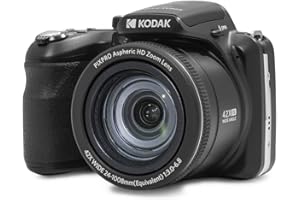 KODAK Pixpro Astro Zoom AZ425 digitalkamera Bridge, 42 x optisk zoom, 24 mm vidvinkel, 20 megapixlar, LCD 3, Full HD 1080p, Li-Ion-batteri, svart.