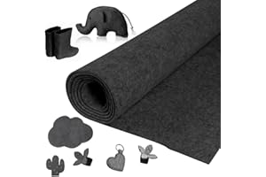 Yuragim Filzrolle Filzstoff, Filz Meterware 30cmx250cmx3mm Filz Stoff Bastelfilz Dekofilz Taschenfilz Filzmatte für DIY Aufbewahrungstasche Filzunterlage Patchwork Nähen Ostern Bastelstoff, Dunkelgrau