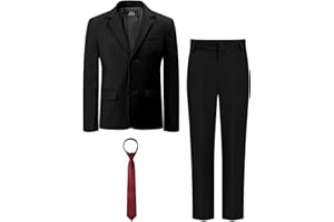 mintgreen 3pcs Costumes de Garçons, Veste et Pantalon avec Cravate, 5-13 Ans