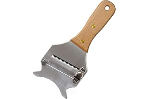 FRUTA Professional Truffle Slicer Chocolate Shaver Cheese Cutter Stainless Steel Vegetables Slicer, Wooden Handle