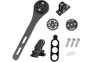 YHESEN Soporte para computadora de Manillar de Bicicleta de Fibra de Carbono, Adecuado para Bryton Rider, Garmin Edge (Modelos 200, 500, 510, 800, 810 y 1000), luz de Bicicleta para cámara Deportiva