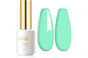 Imtiti Pastel Vernis Semi Permanent, 15ml Vert Menthe Pastel Vernis Gel UV Semi Permanent UV Led Soak Off Gel Nail Polish French Vernis À Ongles Gels Semi-Permanents DIY Nail Kit De Démarrage