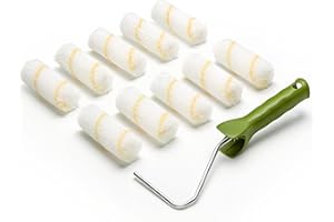 Colorus Farbroller Set 10 cm inkl. Bügel – 10x Farbwalze klein für Wandfarbe, Decke & Türen – Malerwalze Set mit sauberem, streifenfreiem Farbauftrag