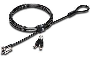 Kensington Cable Lock for HP Laptops, Lenovo, Asus, Acer & Other Devices - NEW Smaller & Stronger Pivoting Lock head (K65035AM), Silver