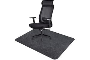 Icegrey Esteras para Sillas Protector de Piso Antideslizante Lavable Rectangular para Silla de Oficina para Pisos de Madera y Piso de Baldosas Gris Oscuro 160x140cm