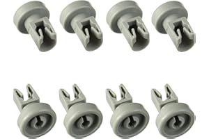BOJACK Spülmaschinen Rollen Universal für die Meisten Standard Geschirrspüler Oberkorbräder Ersatzteile Kompatibel mit AEG, Favorit, Privileg, Zanussi, Juno (8 Stück)