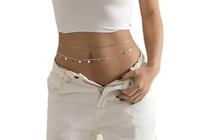 JUSTUSNX lentejustusnx lentejustusnx cadena de cintura de hueso de serpiente cadena de vientre en capas Sexy cadena de estómago cadena de cuerpo de accesorios de joyería para mujeres y niñas (B)