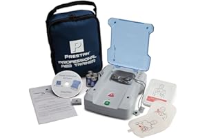 Reliance Medical PRESTAN English/Spanish AED Trainer, Clear, Confident Voice Instructions, Volume Control, Language Button. Pre-Connected Pad. Easy application And Removal Due To The Foam Structure