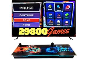 GENERIC Console Macchina Arcade con 26800 giochi retrò e giochi 3D originali con LED che cambiano colore e sistema audio e joystick ovali