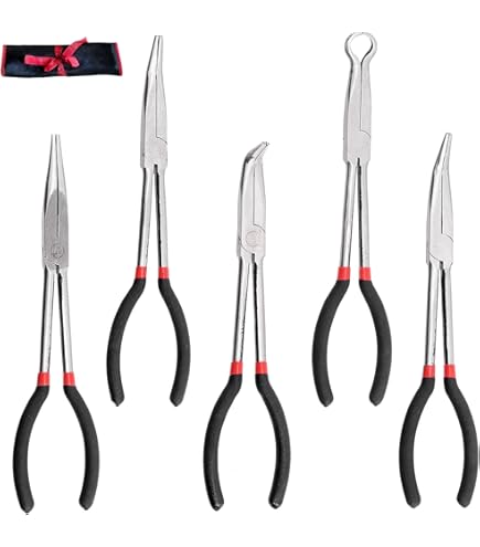 LEONTOOL Spitzzange 27,9cm - 90 Grad Abgewinkelt Für Enge Räume