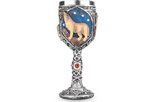 EZESO Copas de lobo de acero inoxidable, tazas de cerveza, cáliz de resina para vino, cocina, fiesta, anfitrión, recuerdos decorativos de vacaciones (gris, resina de acero inoxidable)