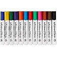 Vinabo Whiteboard Markers, 12 Pcs Whiteboard Pens Colourful, Erasable Whiteboard Markers for School Supplies, Dry Liquid Chalk Marker Fine Conical Tip, for Writing on Windows, Glass