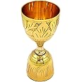 STREET CRAFT Made of Brass 30/60 ml Jigger Peg Measure - Double Side Peetal Measuring Cup 2-Tone Shot Glass with exports Alluring Engraving Embossed Golden Finish Pack 1 (Brass Engraving)