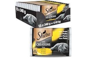 Sheba Les Créations Comida Húmeda para Gatos, Sabor Pollo en Salsa, Multipack (Pack de 13 x 4 bolsitas x 85g)