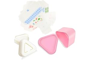 ChasBete Dreieckig Sushi Set, 2 Onigiri Form+ 100 Einweg Onigiri Taschen+ Dichtbänder für Onigiri Nigiri Sushi Sake Bento