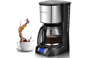 Aigostar Filter Coffee Machine, Programmable Drip Coffee Maker with 24hr Timer & 40min Keep Warm, Fast Brewing, 1.5L Coffee Filter Machine with Anti-Drip & BPA Free - Benno 30YWZ