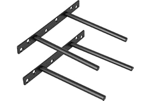 SAYAYO Wspornik do regałów, niewidoczny, czarny, ukryty uchwyt regałowy, unoszący się ze śrubami, do montażu na ścianie, dekoracji, szafki, meblach, kuchni lub salonu, 2 sztuki