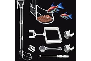 NIUOHOY Aquarium-Futterrohr Set für Garnelenfutter Aquarium Futterrohr Kit Garnelen Futterschale Set Rohr und Futter-Schale für Garnelenfutter mit Fütterungsring, Reinigungsbürste