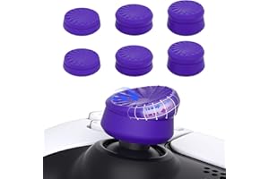 PlayVital 3 Höhe Cushion Thumbstick Caps für ps5, für ps4, Joystick Kappen Zubehör für Xbox Core Wireless Controller, Daumenkappen für Xbox One, Elite Series 2,für Switch Pro(Turbine-Lila)